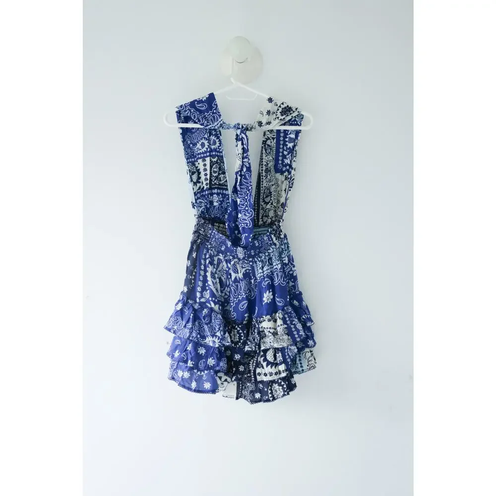 Agua Bendita Maona Atma Mini Dress Self Tie Paisley Size XS NWT - Picture 7 of 8